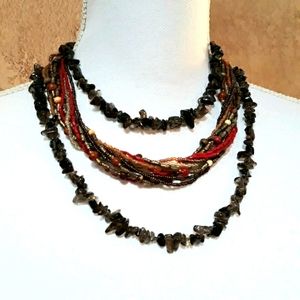 Set of 2 Earthtone Necklaces